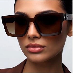 Square Women Sunglasses Fashion Brown Lens Beach Outdoor Trendy Wear Lentes 2026